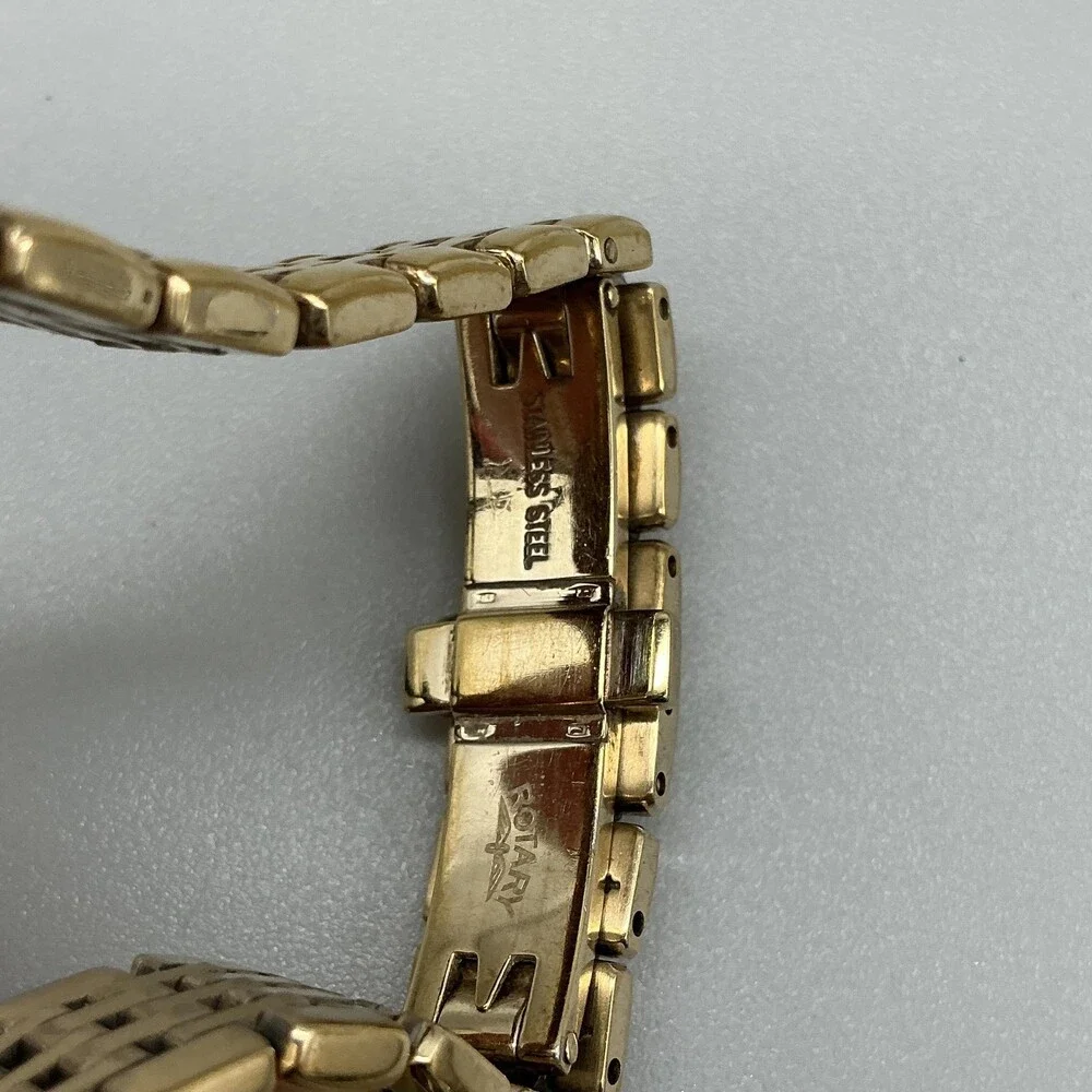 Rotary Windsor Womens Watch 24mm MOP White Dial Gold Tone New Battery 6.5